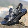 Men's New Slippers Leather Summer Sandals Casual Beach Shoes Cowhide Sandals Non-slip Slippers Fashionable and Convenient