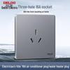 DELIXI 16A Wall Switch Socket for Air Conditioner & Computer, Household Panel, 86 Type, Starry Sky Gray.