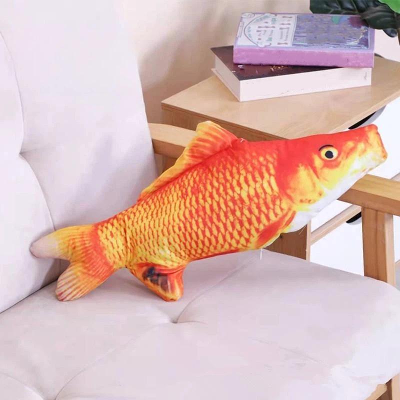 Realistisches Katzenminze-Fisch-Stofftier 1 Stück Weich Kaubar Zahnpflege Haustierspielzeug für Katzen Langeweile lindern Perfekt für Haustiergeschenke