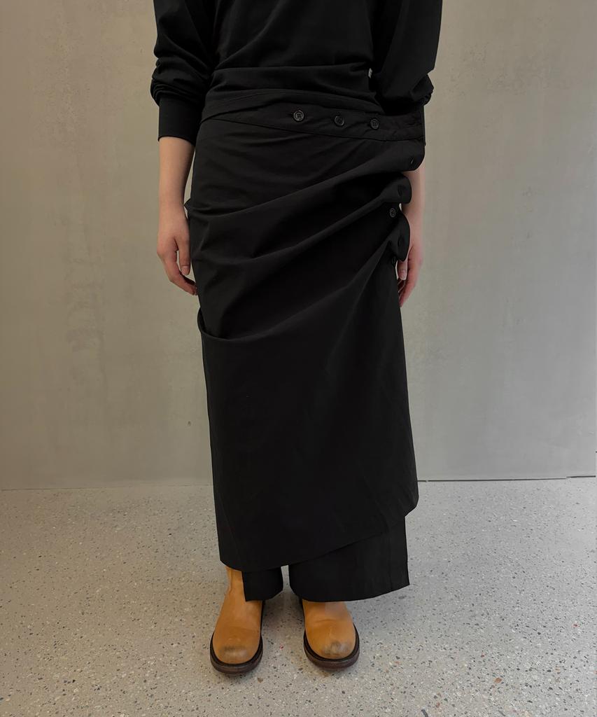 Tinsi Button Wrap Maxi Skirt