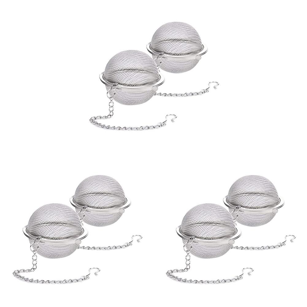 2-8PCS Stainless Steel Flavored Filter Ball Tea Filter Ball Soup Filter Ball with Extension Ehain Hook for Loose Tea Herbal Spic