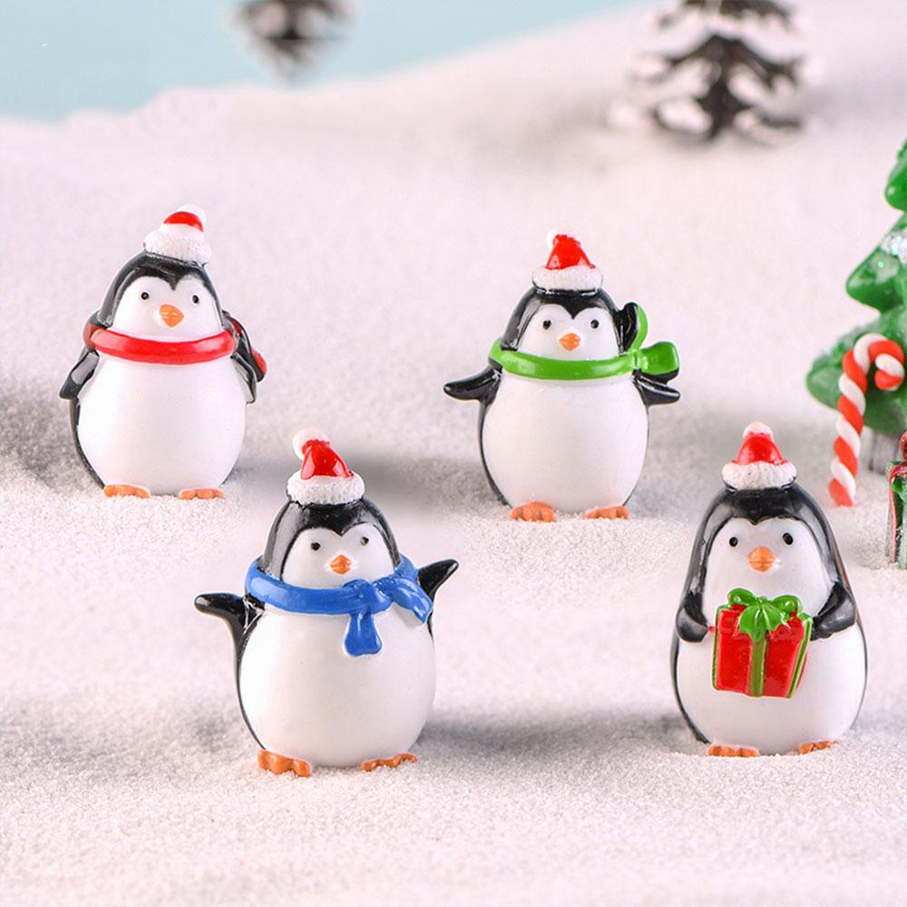 Christmas Elk Penguin Polar Bear New Year Creative Micro Landscape Snow Scenery Design Decoration Creative Resin Animal Gift