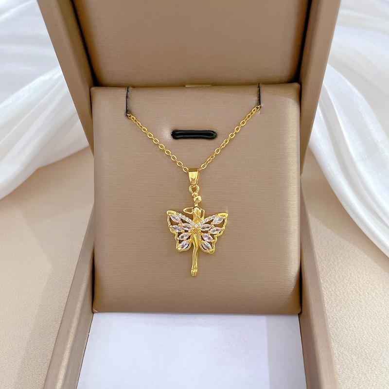Light Luxury Full Diamond Micro-Inlaid Design Temperament Smart Shining Necklace Women, Simple Pendant