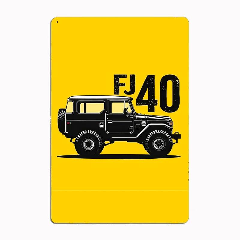 Klassiker Bil FJ40 Serie Bästa Land Cruiser 4wd Retro Affisch Metallskylt Garage Klubb Inomhus Rum Väggdekor Anpassad Tenn Heminredning