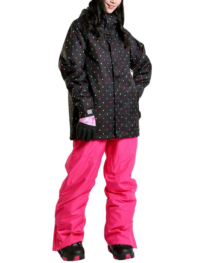 VAXPOT Snowboarding Apparel Set and Resistance Breathability WS Size Women's (Top Bottoms) [Water 5000mm, 3000g, Water-Repellent] VA-2025 DT-MUL/PNK