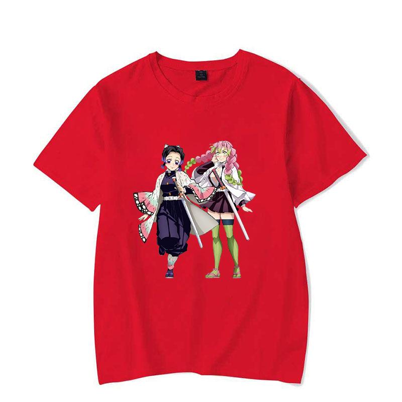 

New Hot Kochou Shinobu Kanroji Mitsuri Printed T-shirts Women Unisex Casual Loose Round Neck Creative Personalized T-shirts S