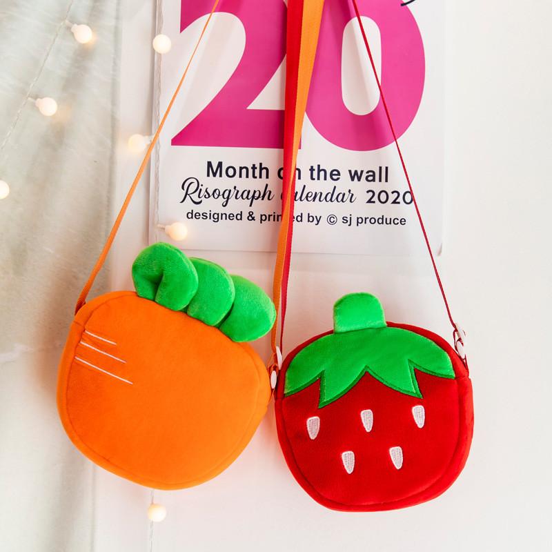 Cartoon Strawberry Mini Plush Shoulder Bag For Girls Kids Kids Gift