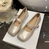 French Mary Jane silver square head light mouth single shoes women's 2025 new autumn skirt flat bottom gentle small leather shoes