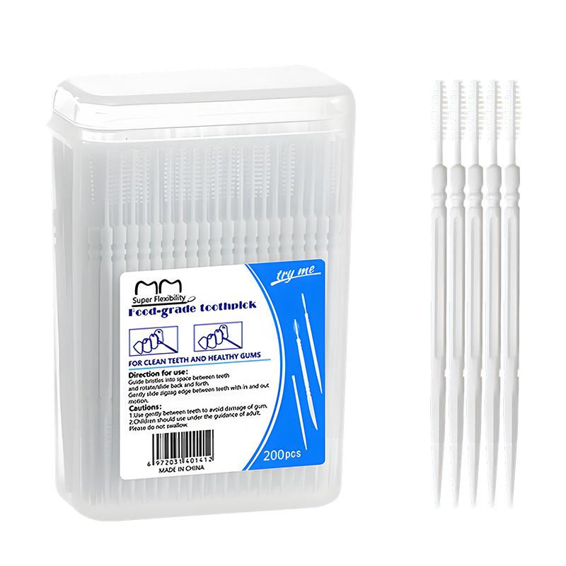 Interdental Brush Portable Travel Kit 200/400PCS disposable Mini Dental Picks Metal Wire Core Cleaner for Braces & Teeth Gaps