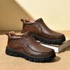 New Men's Casual Leather Short Boots - Trendy Outdoor Autumn/Winter Footwear