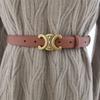 Cowhide French Retro Leather Belt Metal Buckle Jeans Fashionable Waist Belt