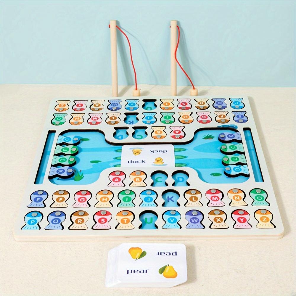 

Wooden Magnetic Fishing Game For Toddlers Fine Motor Skill Montessori Plaything Abc Alphabet Words Color Cognition Sorting Game