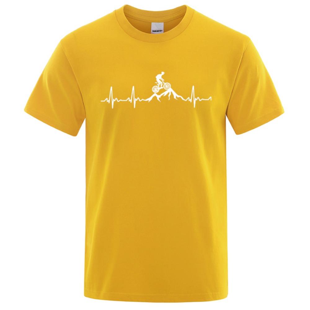 Mountainbike Hjärtslag Rolig Mtb Dirtbike 3D-tryckt Herr T-shirt Hip Hop Casual Toppar Sommar Street T-shirt Oversized Kortärmad