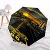 Route 66, Neon-Schilder-Thema, Automatischer Öffnungs- und Schließschirm, Helle Farbe, 8 Speichen, Tragbarer Schirm, Geeignet für Männer und Frauen, A