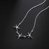 925 Sterling Silver Three-star Necklace Wedding Fashion Jewelry