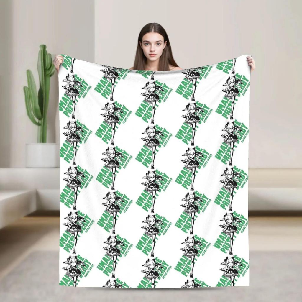 Uma Musume Mihono Bourbon Pretty Derby Anime Girl Cheerleader Flannel Throw Blanket for Kids and Picnics Soft Bedspread