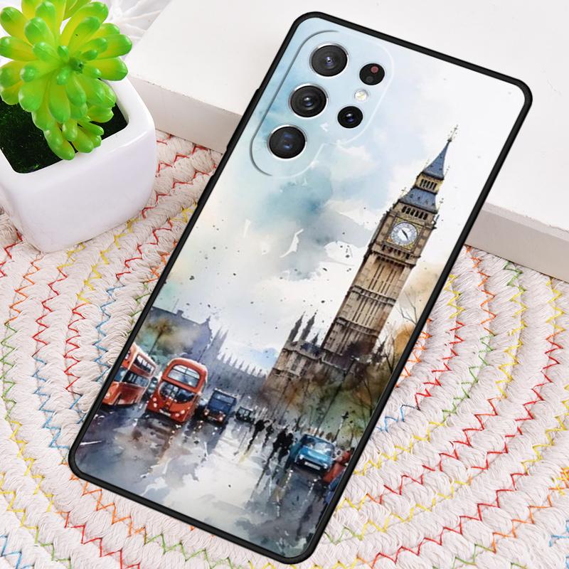 London Bus England Big Ben Silicone Phone Case For Samsung Galaxy note 10 pro S26 S25 S24 S23 S22 S21 Plus S25Ultra Capa Cover