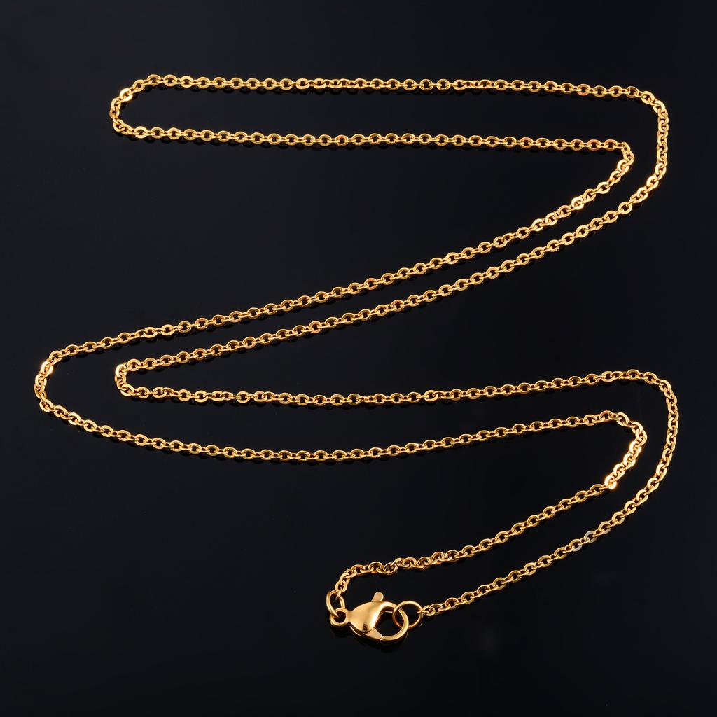 Stainless Steel Rolo Necklace for Women Men Link Cable O Chain Choker On the Neck Collar DIY Her Gift Jewelry Accessories