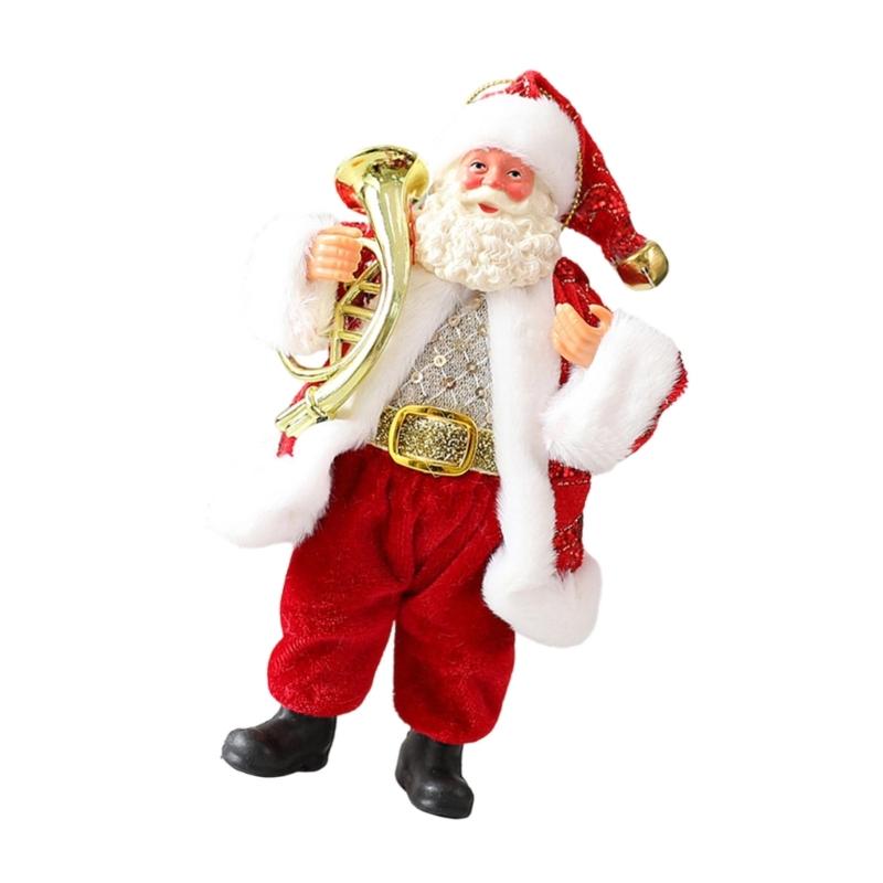  Decorative Resin Statue Carved Santa Figure for Years Round Holiday Decorations and Display Desk Ornament