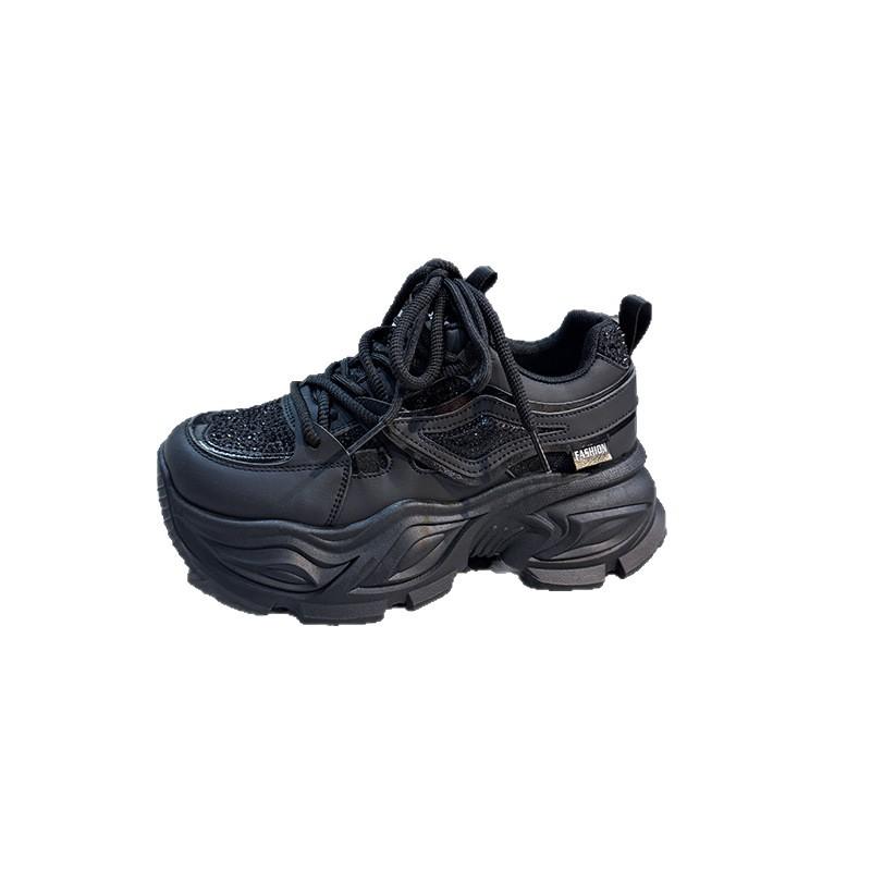 Thick-soled high-heeled dad shoes women's 2025 new autumn height increase of 8m versatile trend small casual shoes