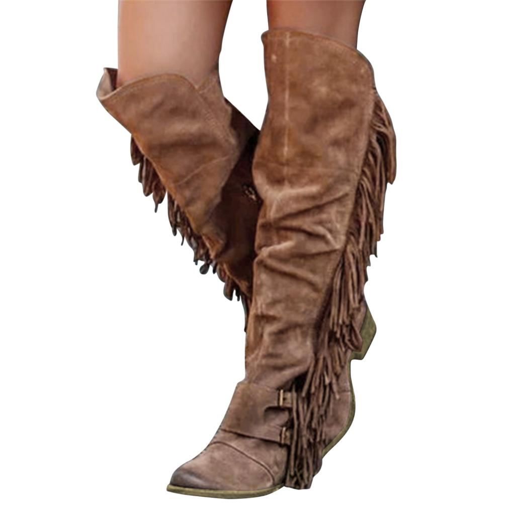 Botas vaqueras para mujeres Zapatos de invierno y otoño Cinturón fleco  Hebilla Cremallera Botas largas comprar a buen precio — entrega gratuita,  reseñas reales con fotos — Joom