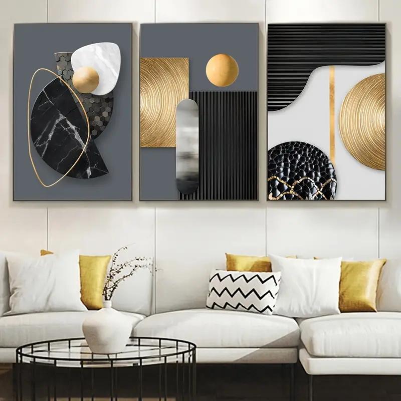 3pcs Canvas Poster Abstract Geometry Art Beautiful Marble Art Simple Design Decoration Gift for Friend Living Room Bedroom Decor
