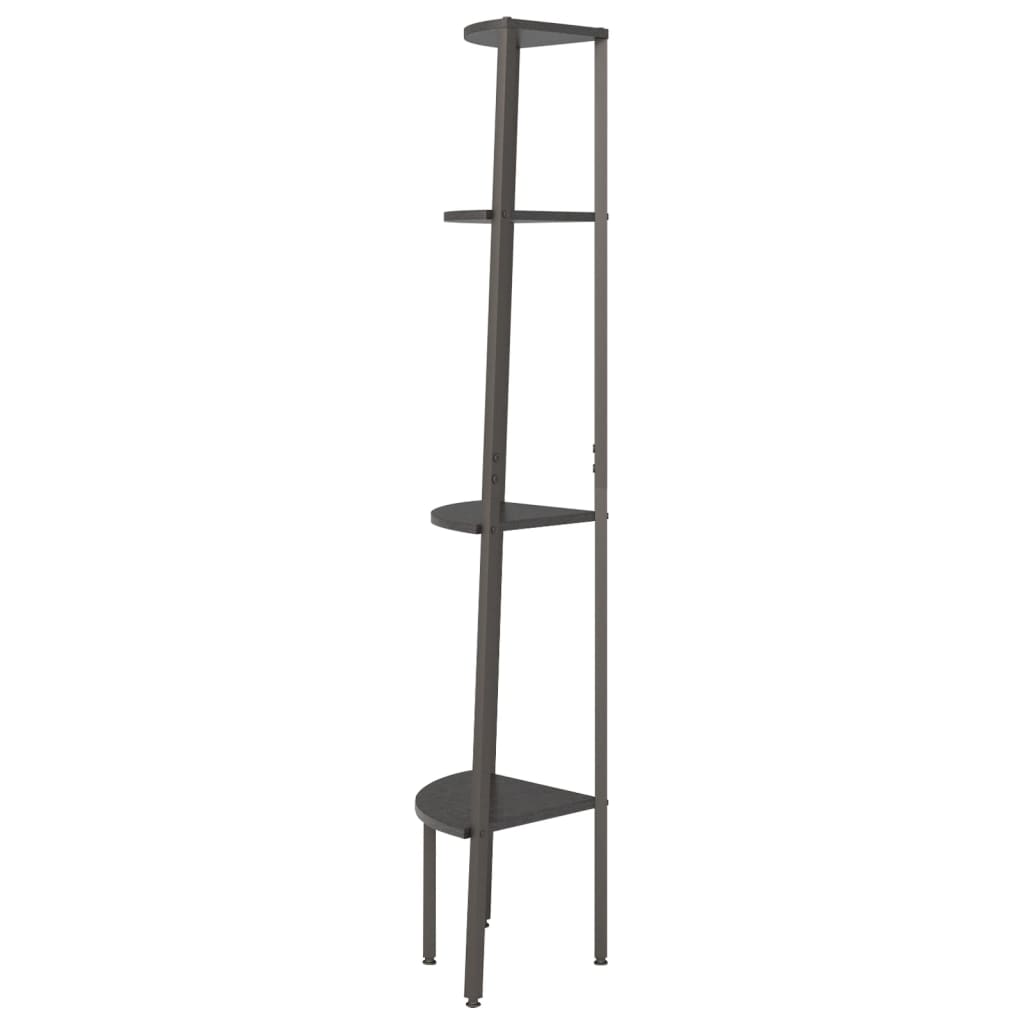 Corner Shelf with 4 Shelves Black 45.5 X 31.5 X 150 Cm
