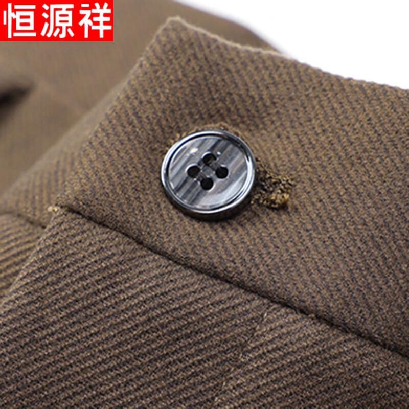 Hengyuanxiang Men's Winter Wool Blend Straight-Leg Trousers