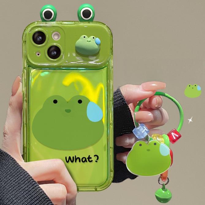 Applicable To Apple 15promax Mobile Phone Case IPhone 14/13 Frog Doll Pendant Xr/xs Flip Mirror 12