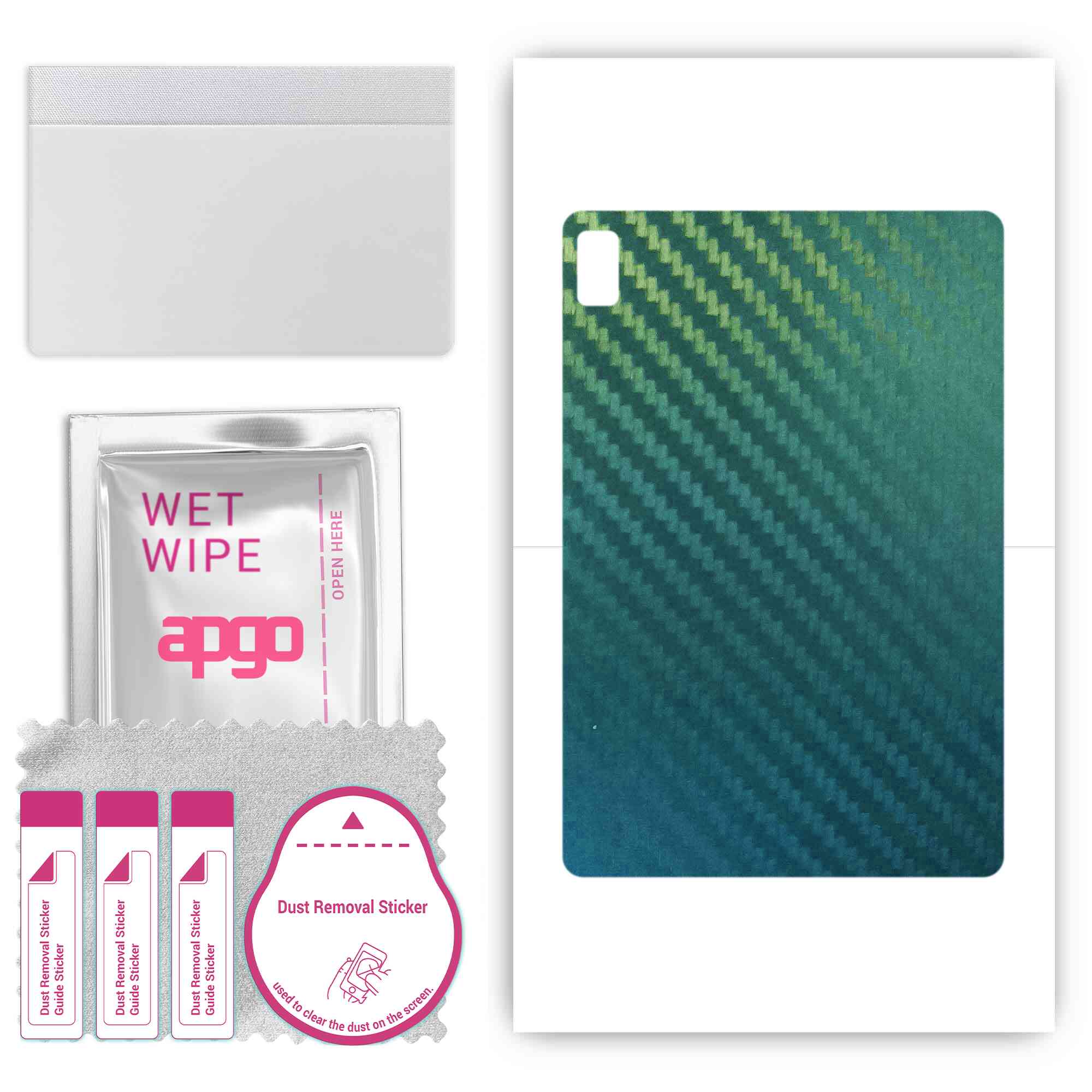 

apgo Protective Skin Sticker for the back compatible with Blackview Tab 10, Wrap Film, Foil, Vinyl - Pattern Carbon Chameleon CAKA1