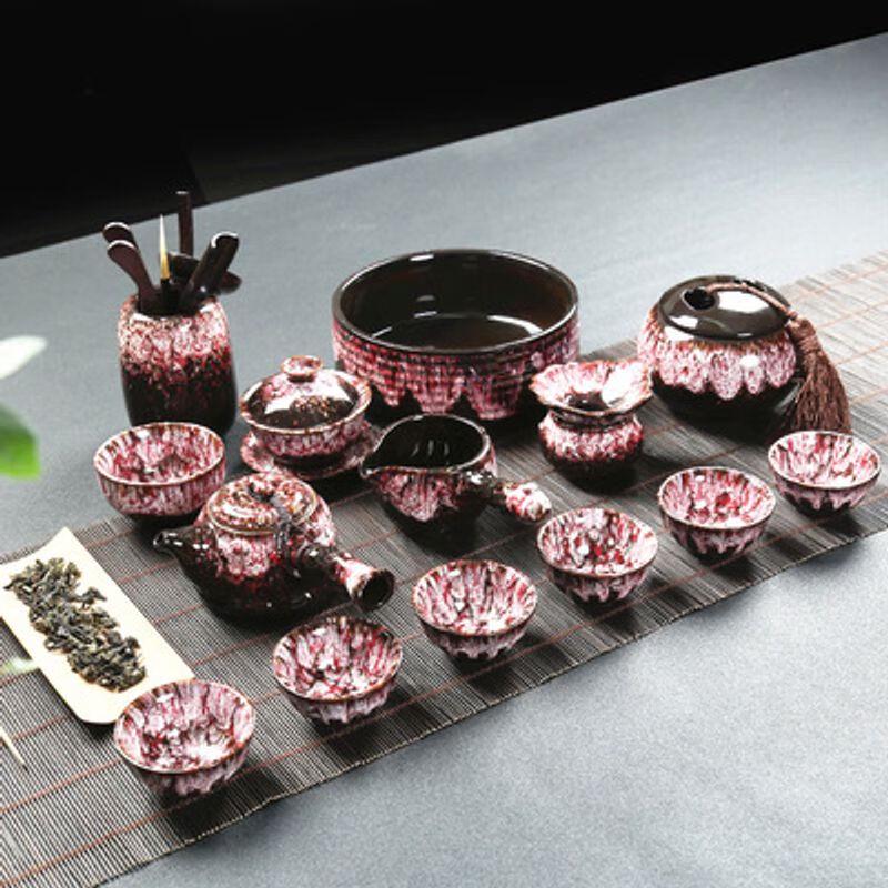 Qianyu Jun Kiln Kiln-Fired Ceramic Kung Fu Tea Set