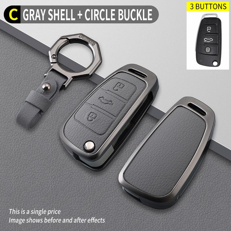 Zinc Alloy Car Flip Key Case Cover for A1 A3 A4 8P 8L 8V A5 B6 B7 A6 A7 C5 C6 Q3 Q5 Q7 4F S3 S4 S6 RS3 TT Shell Accessories