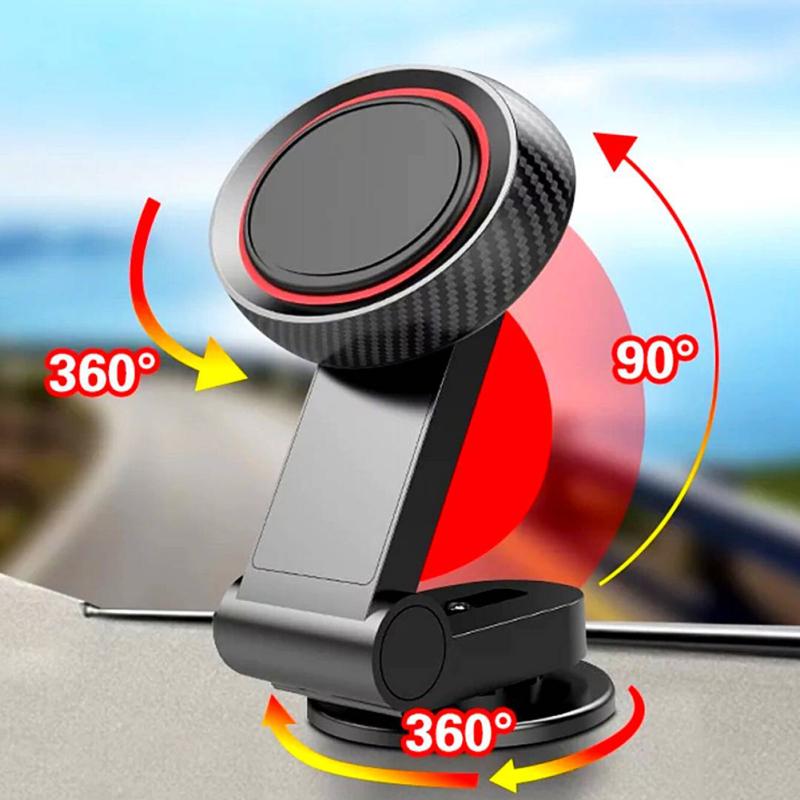 Foldable Car  Magnetic  Phone  Mount  Holder 360 Degree Rotation Independent Chassis Adjustable For
