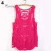 Sexy Lace Tank Top with Floral Embroidery and Crochet Design for Casual Summer Wear