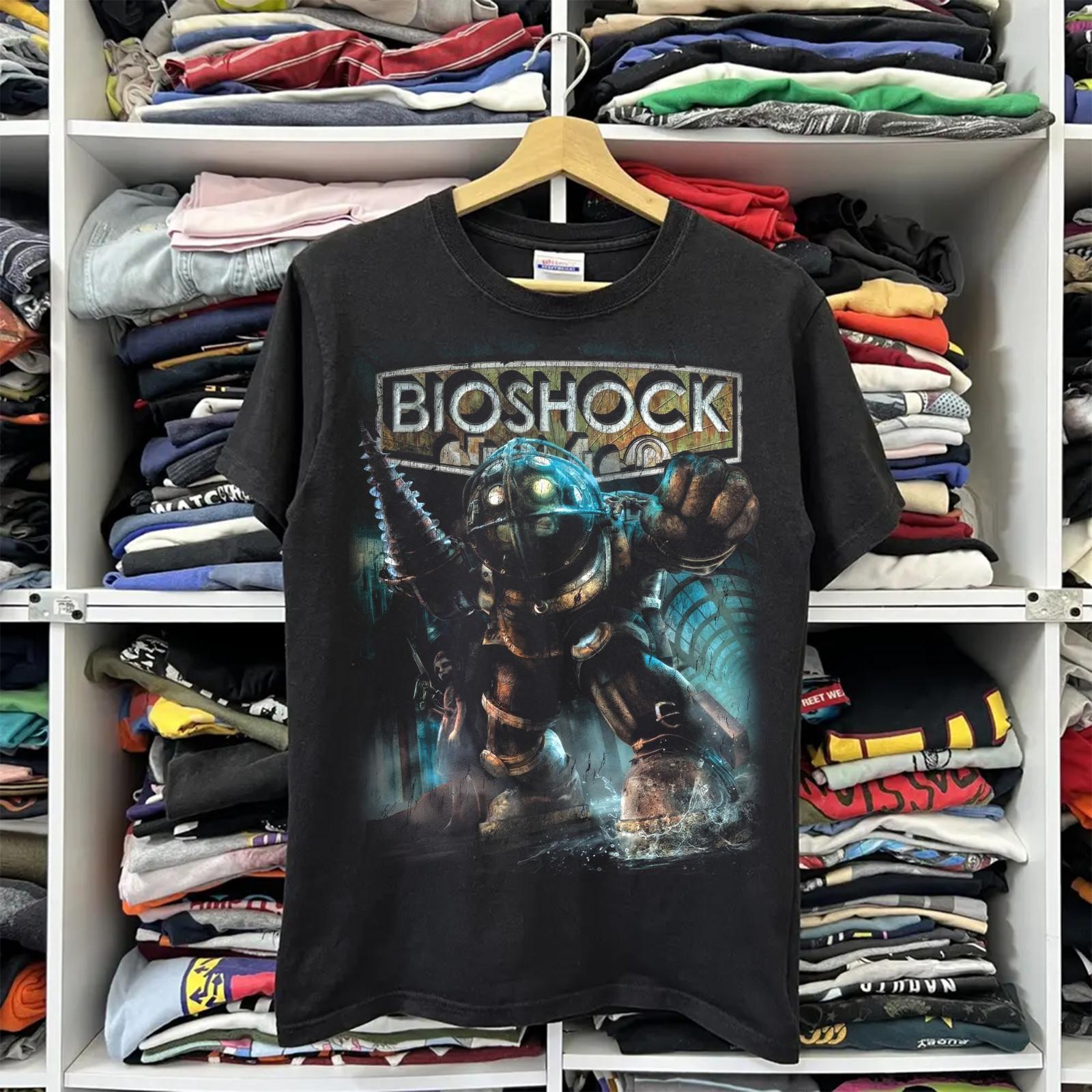 Bioshock PC Computer Retro Gaming Unisex Gamer | Vintage T-Shirt Mens Womens Tees Top M