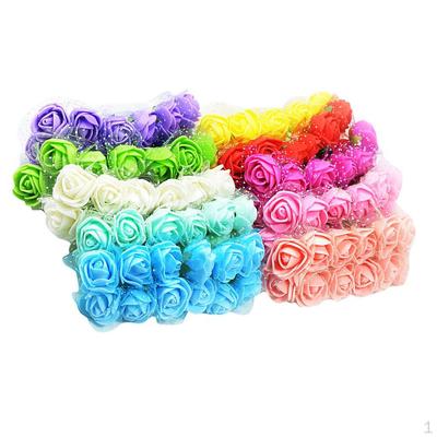 120 Pezzi Testa 25mm Artificiale Matrimonio Sposa Bouquet PE Schiuma Teste di Rosa Decorazione Ghirlanda Corone Capelli