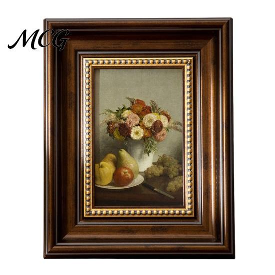 Zen Style Wall Hanging Frame Retro Photo Frame, Art Display Oriental Aesthetics Wooden Decor, DIY Empty for Calligraphy Ink Paintings Photography Small кофейный