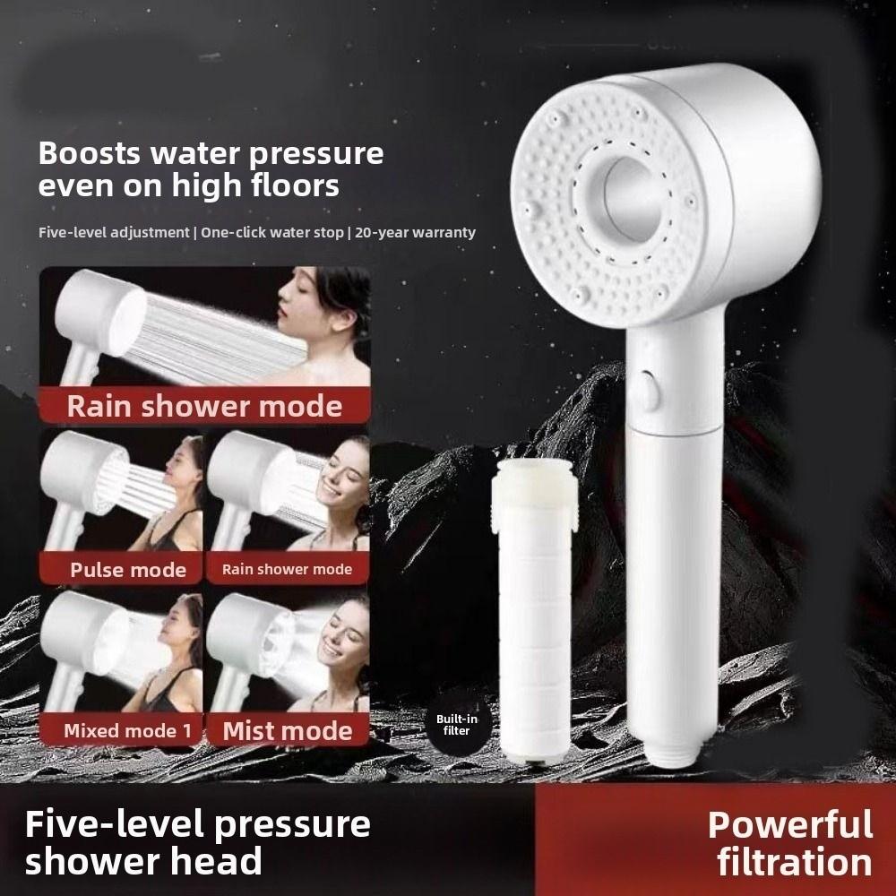 High Pressure Bathroom Showerhead Set 5 Speed Adjustment Shower Set Bathroom Supplies