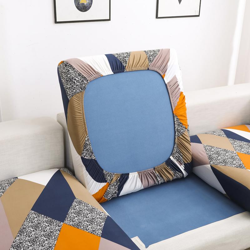 Printed Sofa Cushion Cover Furniture Protector Spandex Elastic Removable L-Shape Corner Armchair Couch Slipcover