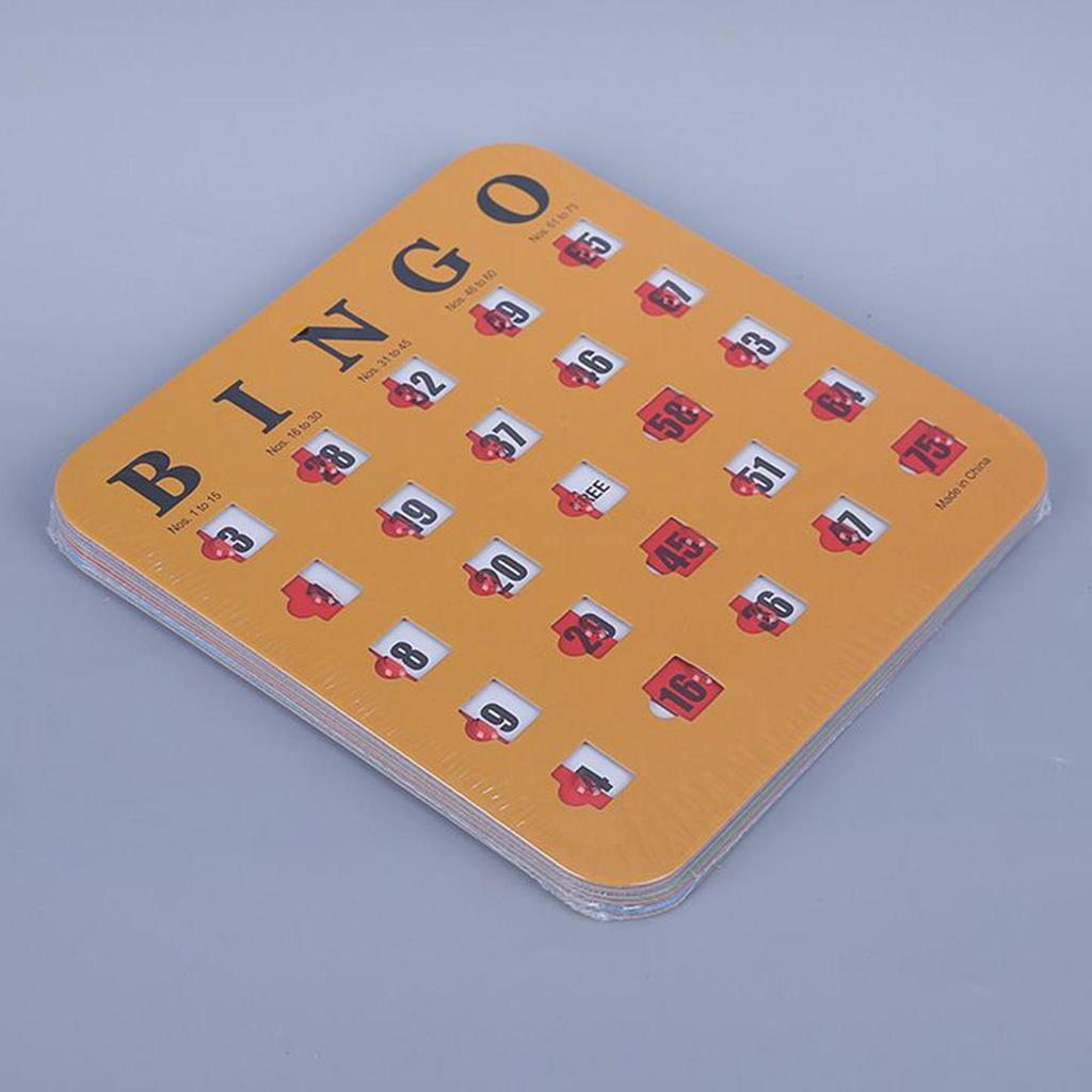 5pcs Sliding Bingo Game Cards With Blinds And Sliders, Logic Thinking Puzzle Game, Lottery Cards, Fingertip Party Game