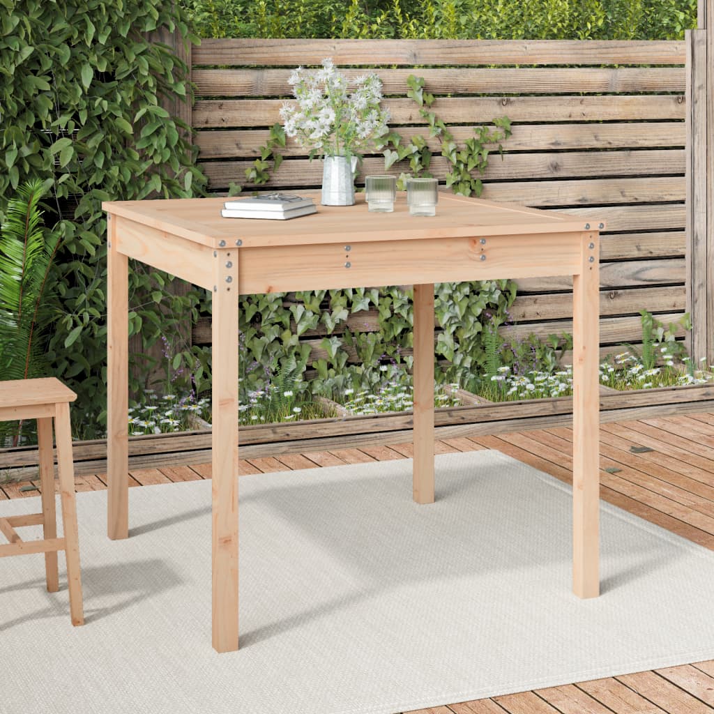 Garden Table 82.5 x 82.5 x 76 cm Solid Pine Wood
