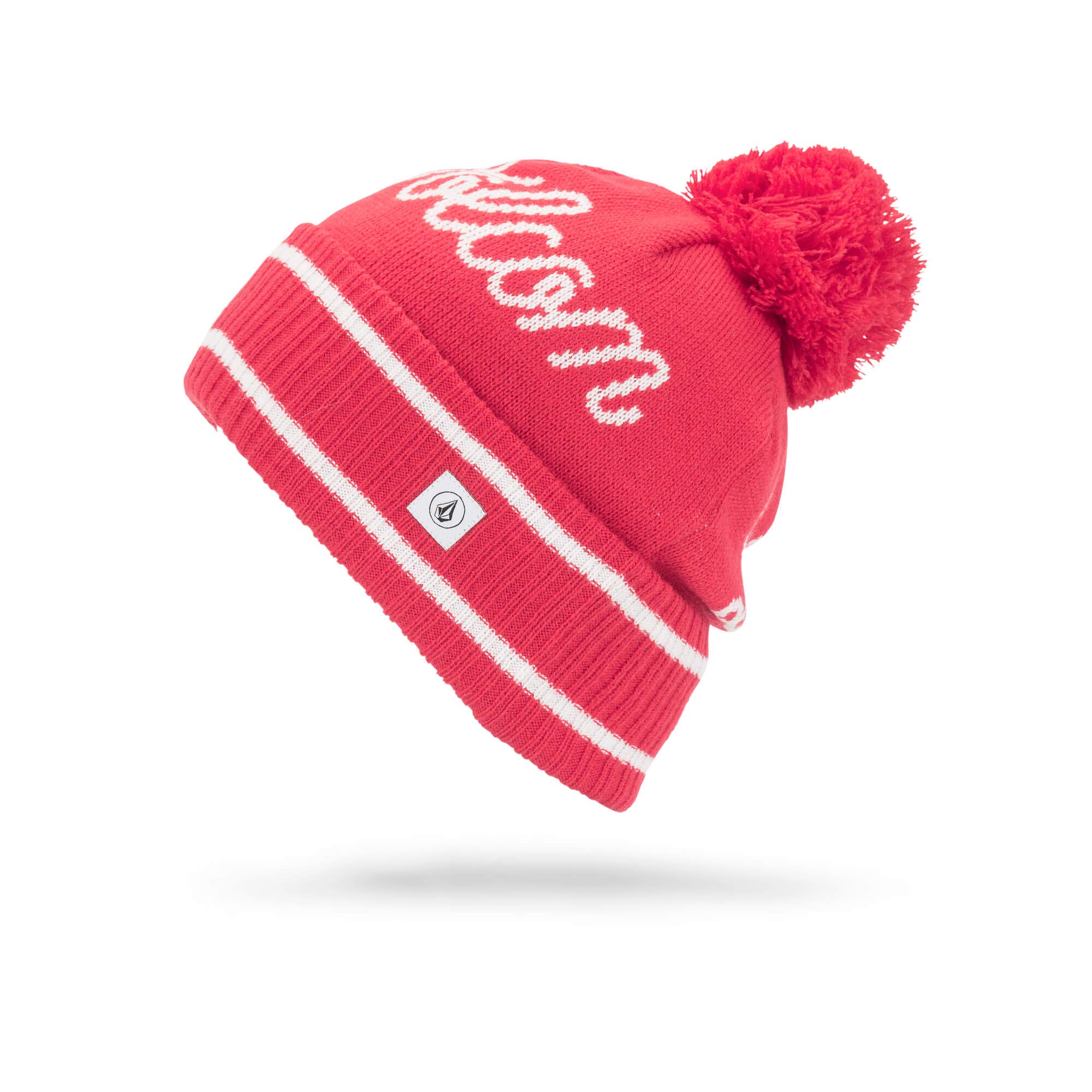 

Volcom Script Beanie Knit Cap with Pompon Snowboard US Women s (K5851908) - Hat, CMS_Red, O/S (Free Size)