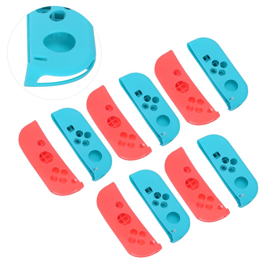 5 Sets Silicone Gamepad Cover Strong Protection Game Machine Accessory for NS SwitchRed Blue