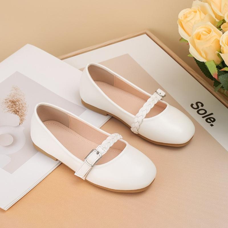 Mädchen Mode Vielseitige Mädchen Lederschuhe 2025 Frühling Neue Kinder Mary Jane Schuhe Schlicht Flachmündig Mädchen Freizeitschuh Zapatos