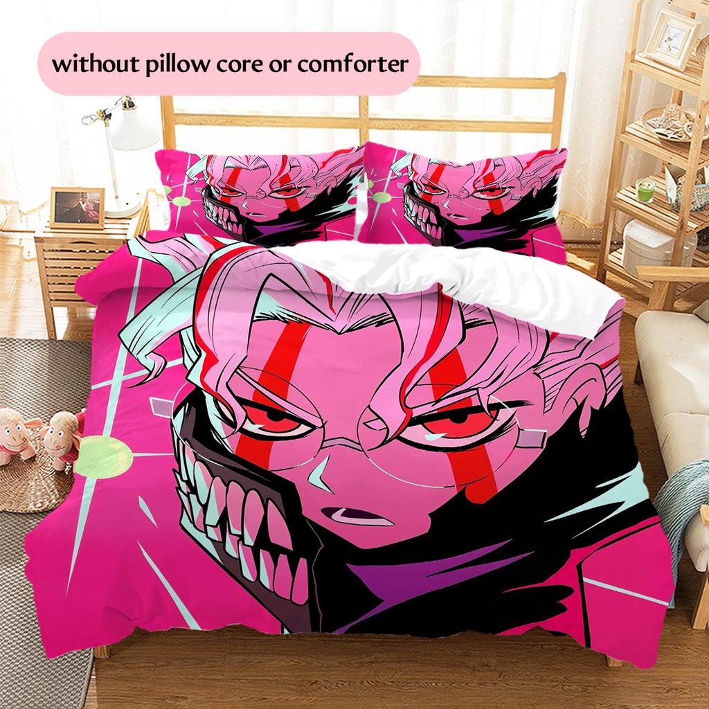Saiki Kusuo Pattern Bedding Quilt Set Home Decoration Gift (1 * duvet cover + 2 * pillowcase without core)