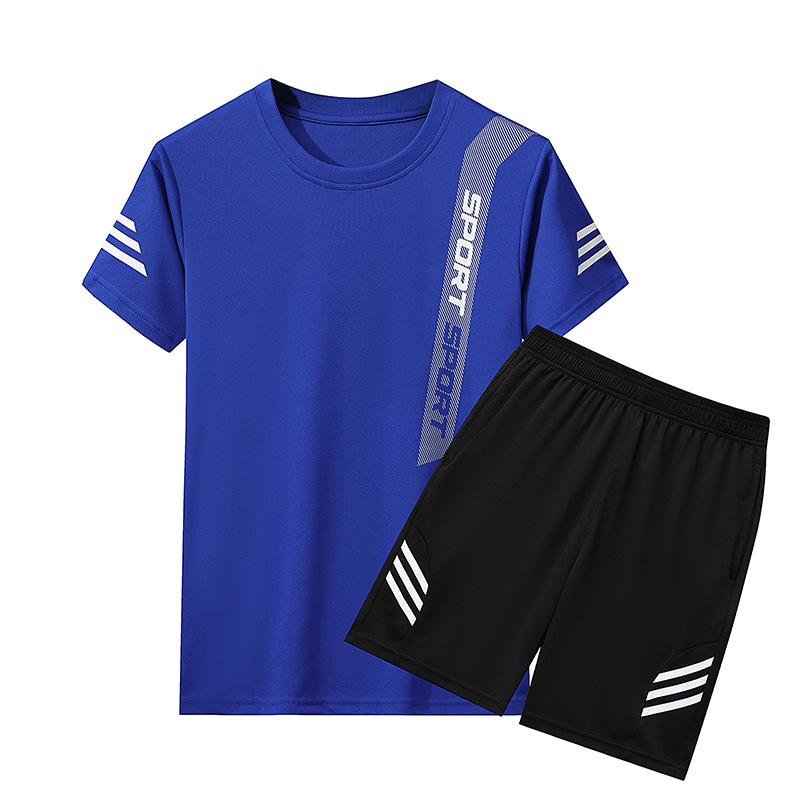Sportanzug Herren Sommer Fitness Kurzarm Herren T-Shirt Schnelltrocknende Kleidung Laufen Locker Lässige Sportbekleidung Übergröße