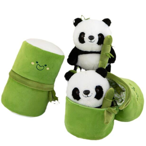 Bamboo Tube Panda Doll Doll Chengdu Simulated Big Panda Plush Toy Children's Gift Girls Rag Doll