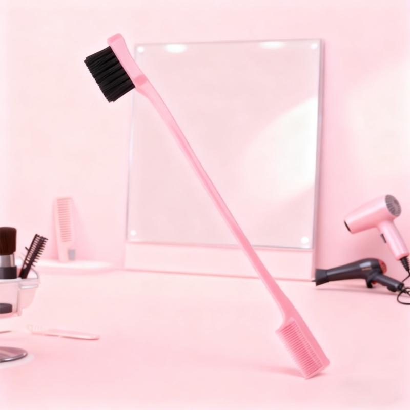 6Pcs Hair Brush Set Bristles Hair Brush Edge Controls Brush Tail Comb with Duckbill Clips Rubber Band for Women Girls