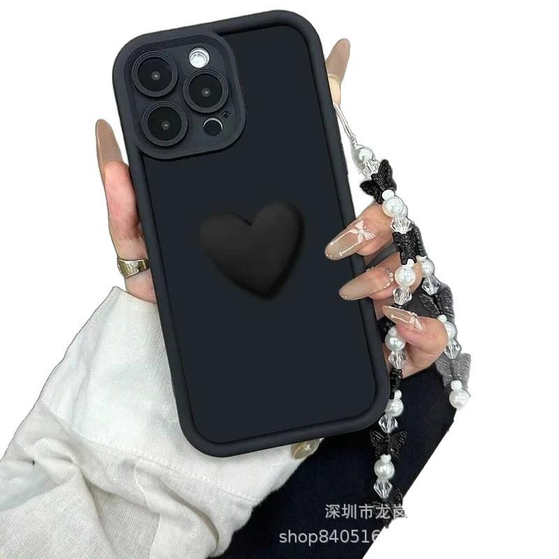 Three-dimensional Love Lanyard Is Suitable for Apple 16promax Mobile Phone Case 15plus14 Tianyan Ladder 13 Explosion 12