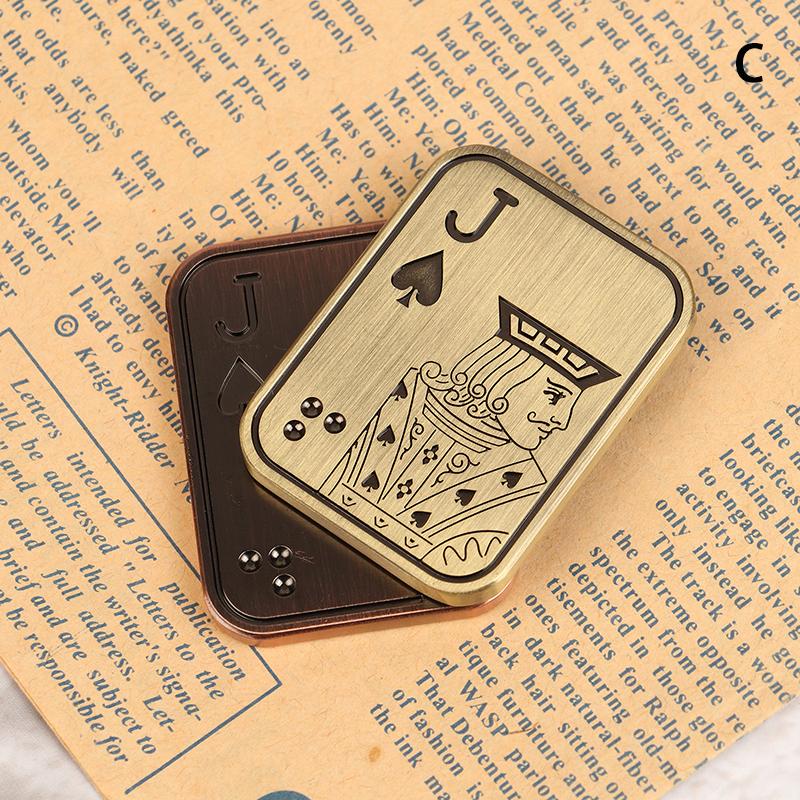 Slider Poker A K Metal Push Card Edc  Spinners Antistress Papa Decompression Hand Spinner Stress Relief Toys